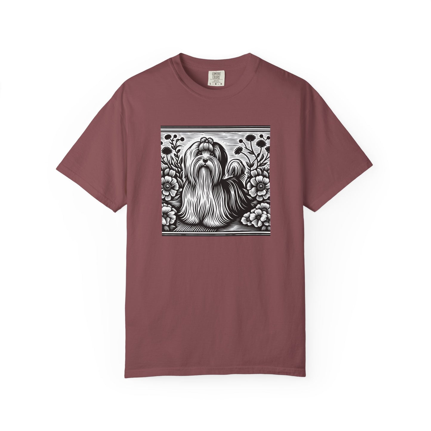 Havanese - Unisex Garment-Dyed T-shirt with Floral Dog Design - Perfect for Pet Lovers