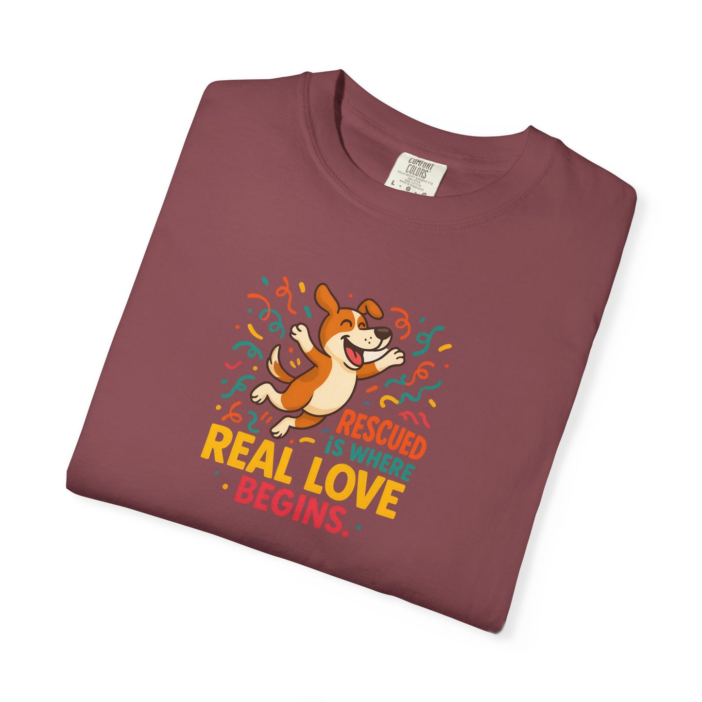 Rescue Love T-Shirt, Unisex Dog Lover Tee, Adoption Awareness Shirt, Pet Rescue Apparel, Gift for Animal Lovers