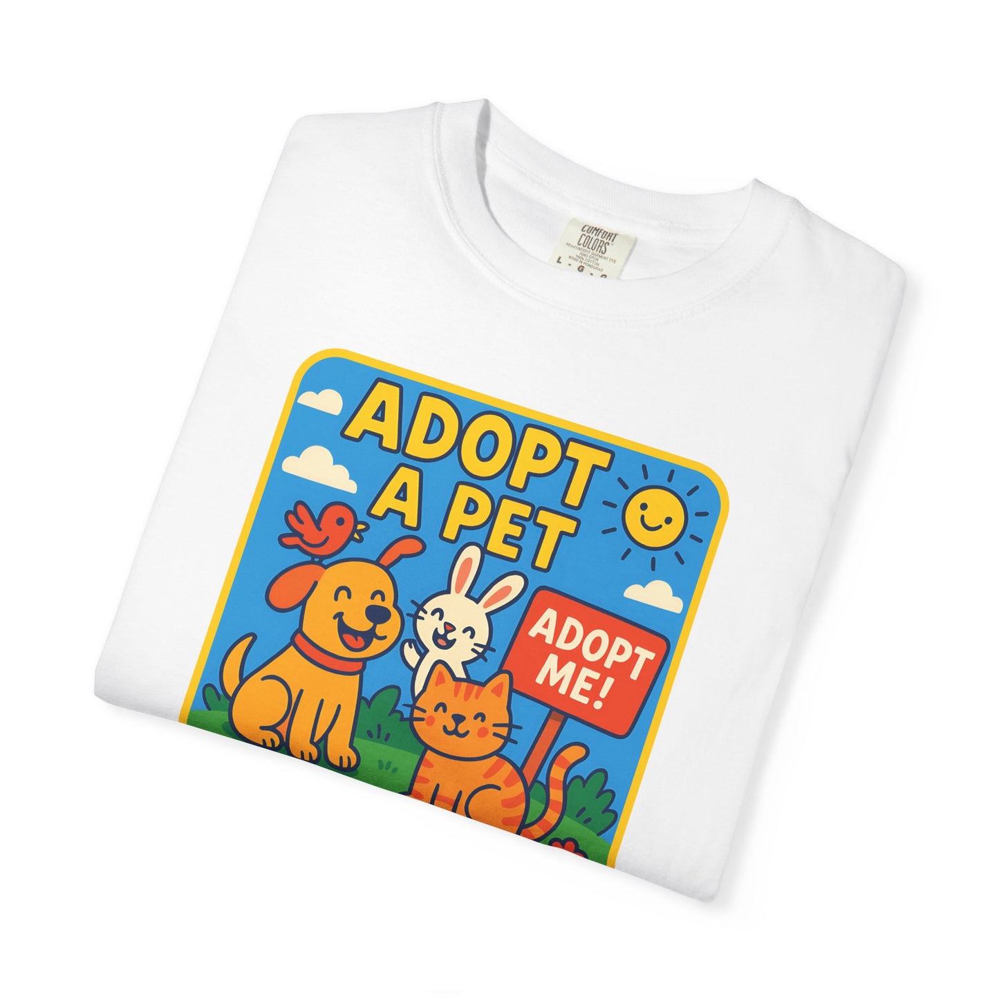 Adopt a Pet T-Shirt - Unisex Garment-Dyed Tee for Animal Lovers