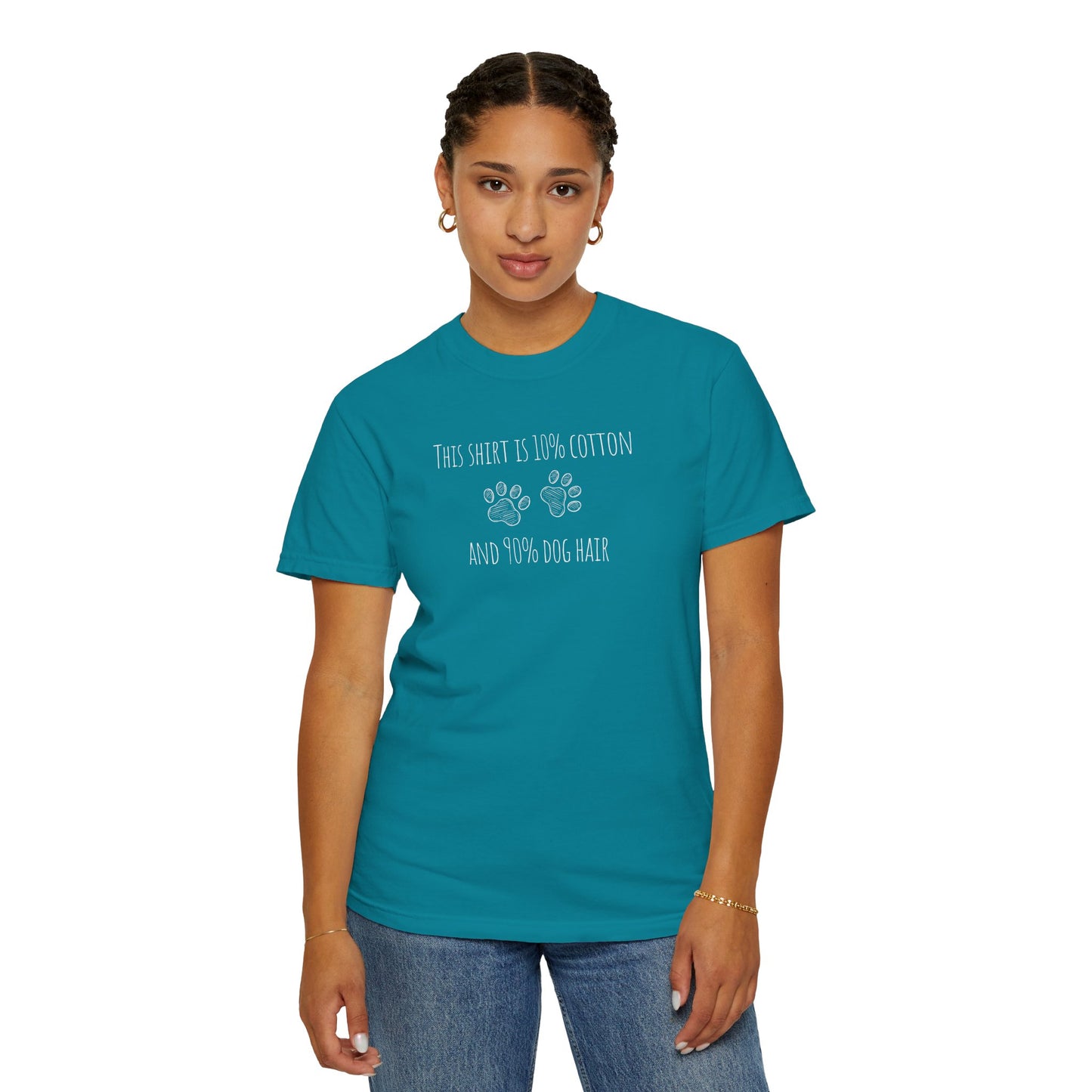 10% cotton 90% dog hair Unisex Garment-Dyed T-shirt - Casual Comfort for Trendsetters