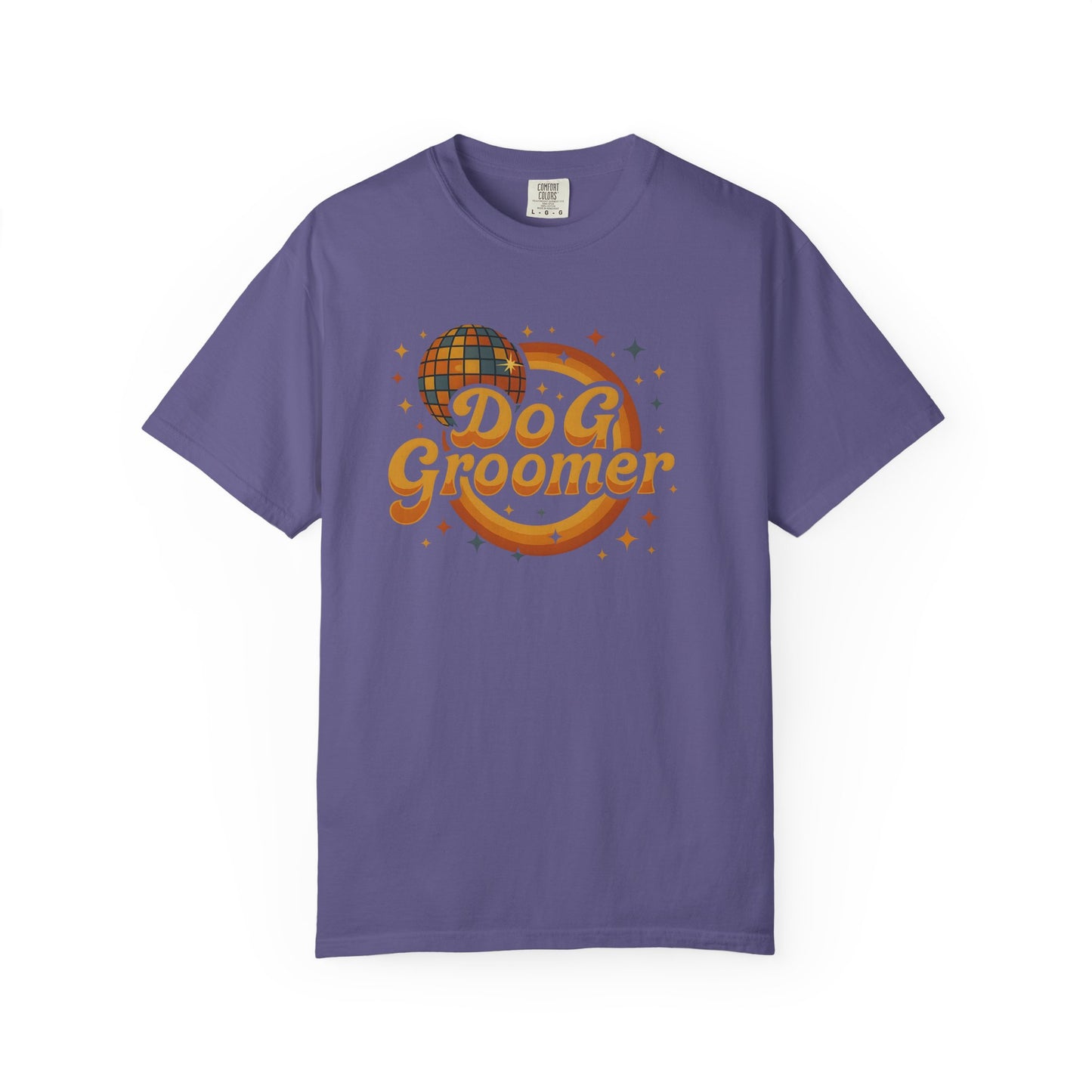 Disco Dog Groomer Unisex Garment-Dyed T-Shirt - Fun Pet Grooming Tee for Dog Lovers