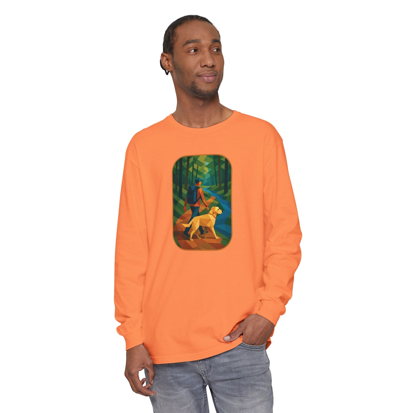 Scenic Dog Walk Design | Casual Comfort, Gift for Dog Lovers, Nature Enthusiasts, Cozy Outfit, Eco-Friendly Wear