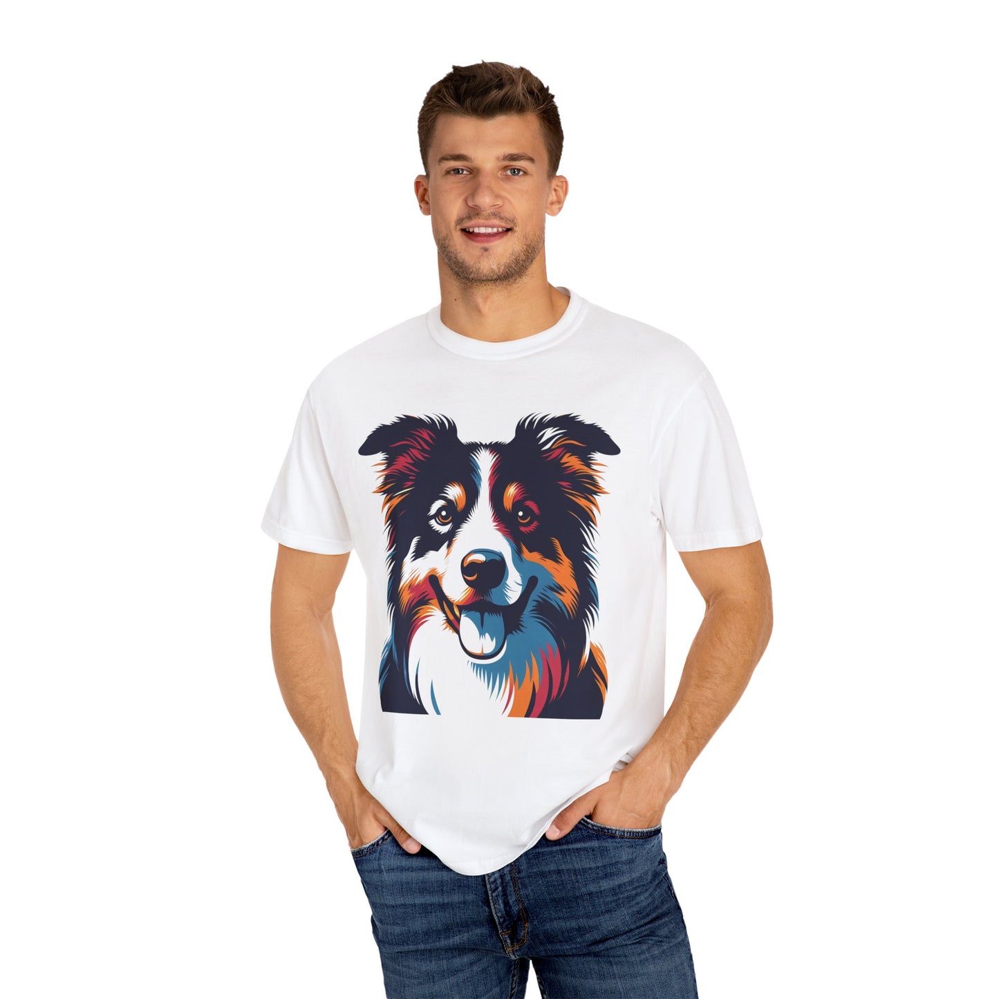Brain & Beauty – Colorful Border Collie Tee