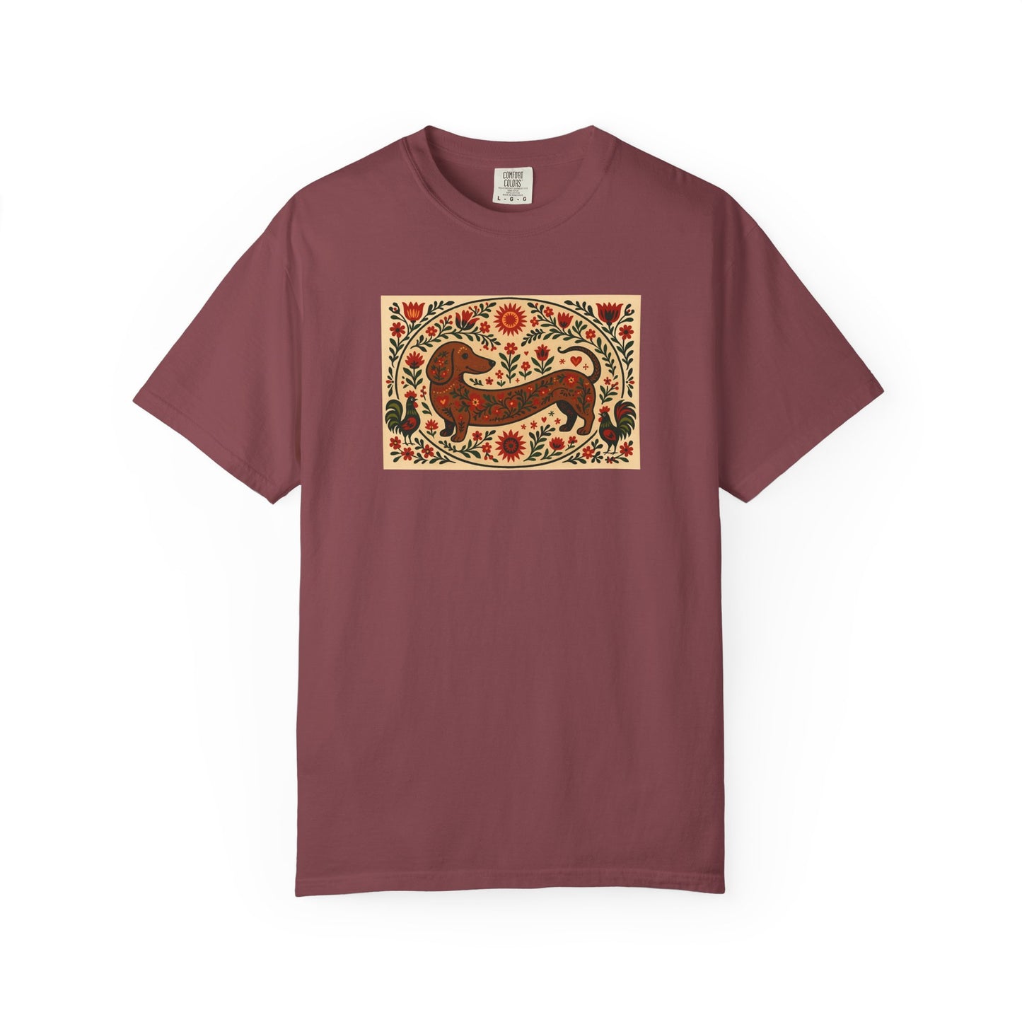 Artistic Garment-Dyed Unisex T-Shirt - Handcrafted Floral Design