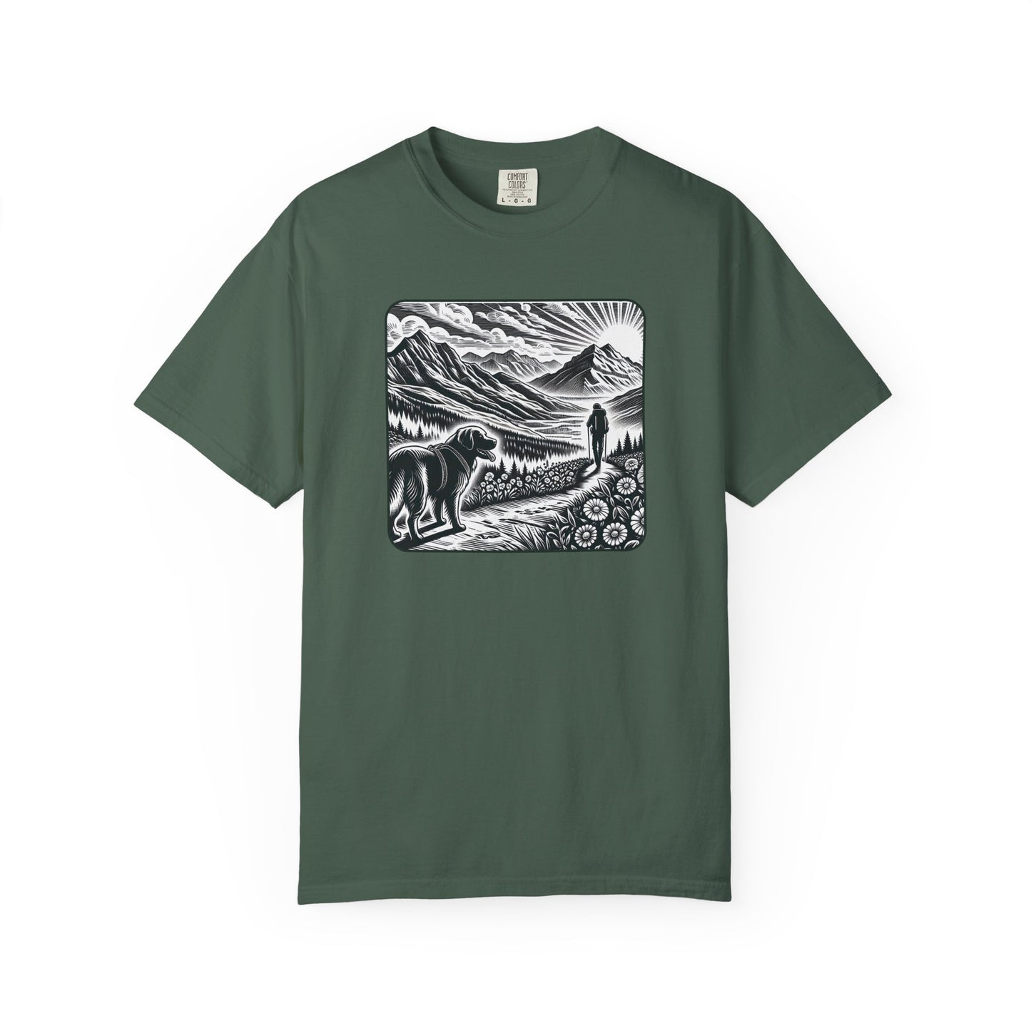 Hiker Unisex Garment-Dyed T-Shirt with Nature Design - Perfect for Outdoor Lovers