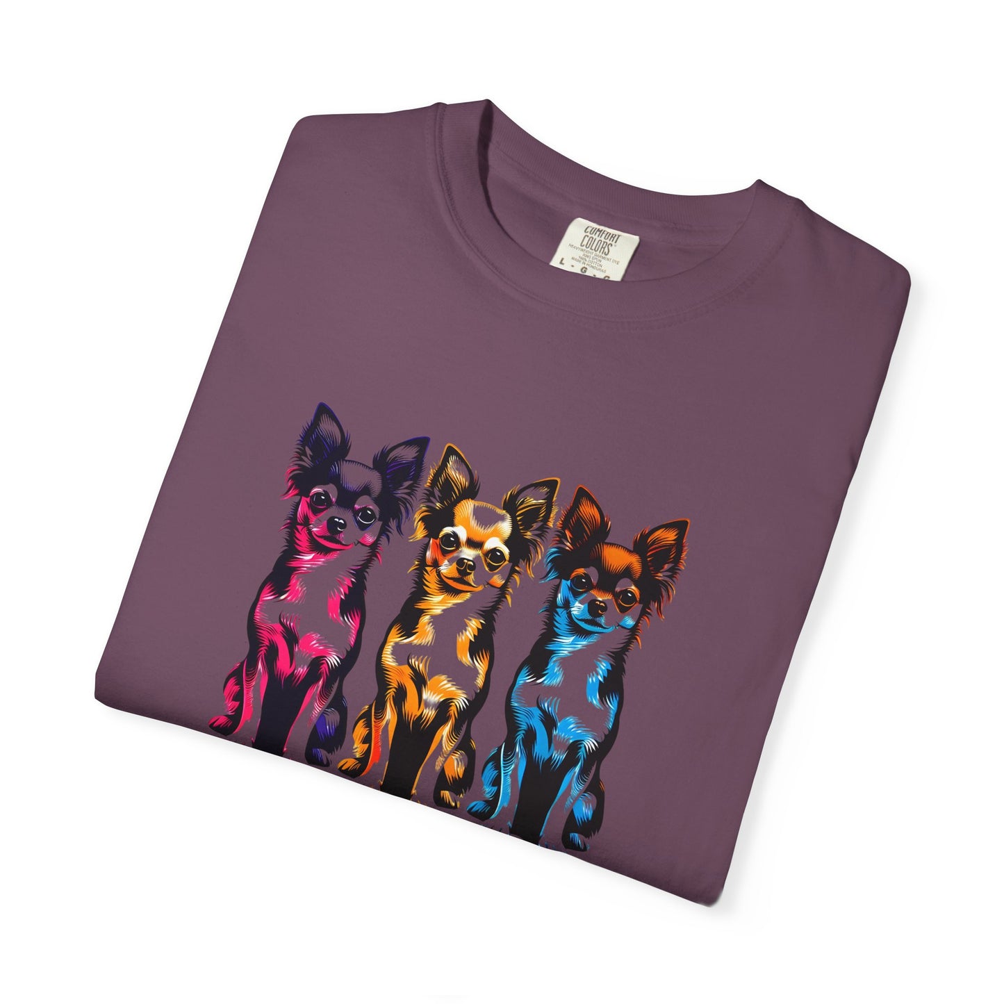 Colorful Chihuahua T-Shirt - Fun & Stylish Unisex Garment-Dyed Tee
