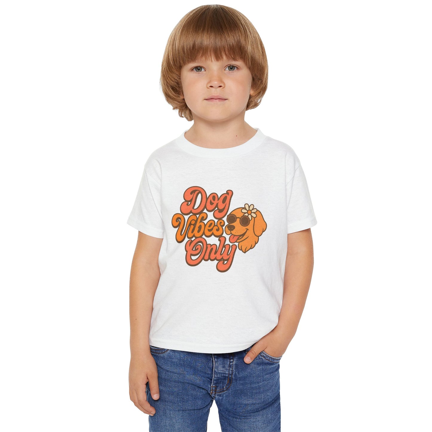 Playful Toddler T-Shirt with Dog Vibes Only Design, Cute Kids Tee, Pet Lover Gift, Birthday Party Outfit, Summer Fun Clothing
