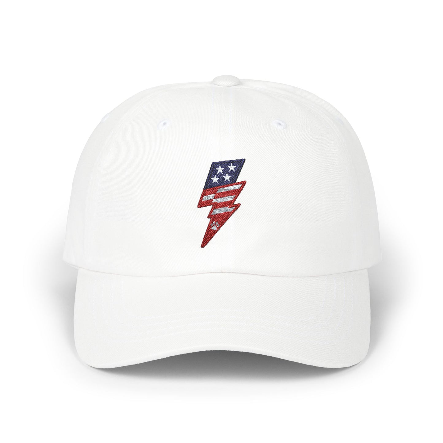 Patriotic Classic Dad Cap - Vintage American Flag Lightning Bolt Design, Perfect for Father's Day, Summer Outings, Casual Wear