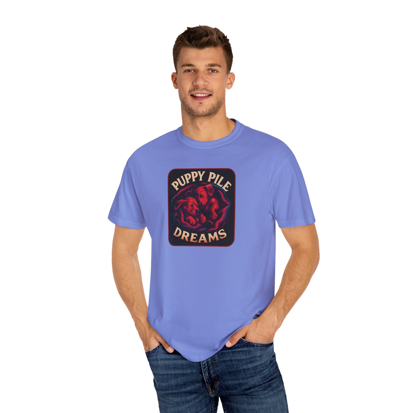 Puppy Pile Dreams T-Shirt, Unisex Tee, Dog Lover Gift, Casual Wear, Comfortable Cotton Shirt, Fun Animal Graphic Tee