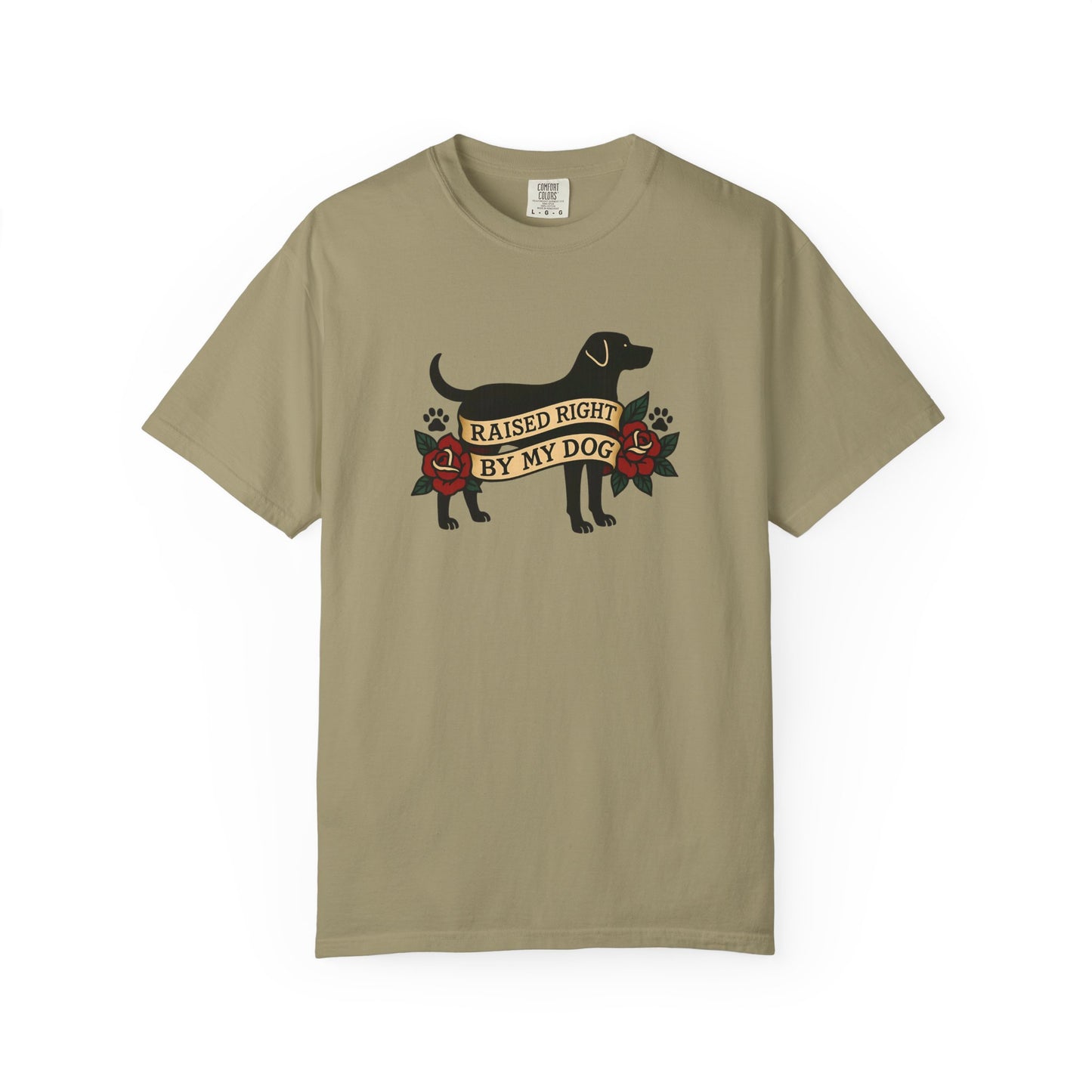 Raised Right by My Dog Tee, Unisex Pet-Themed Apparel, Gift for Dog Owners, Cute Canine Shirt
