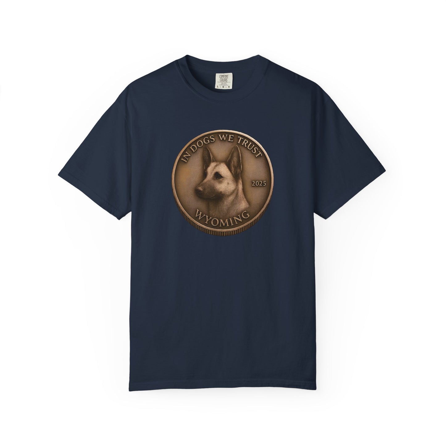 Wyoming State Coin T-Shirt Collection - Proud Dog Breed Illustrations