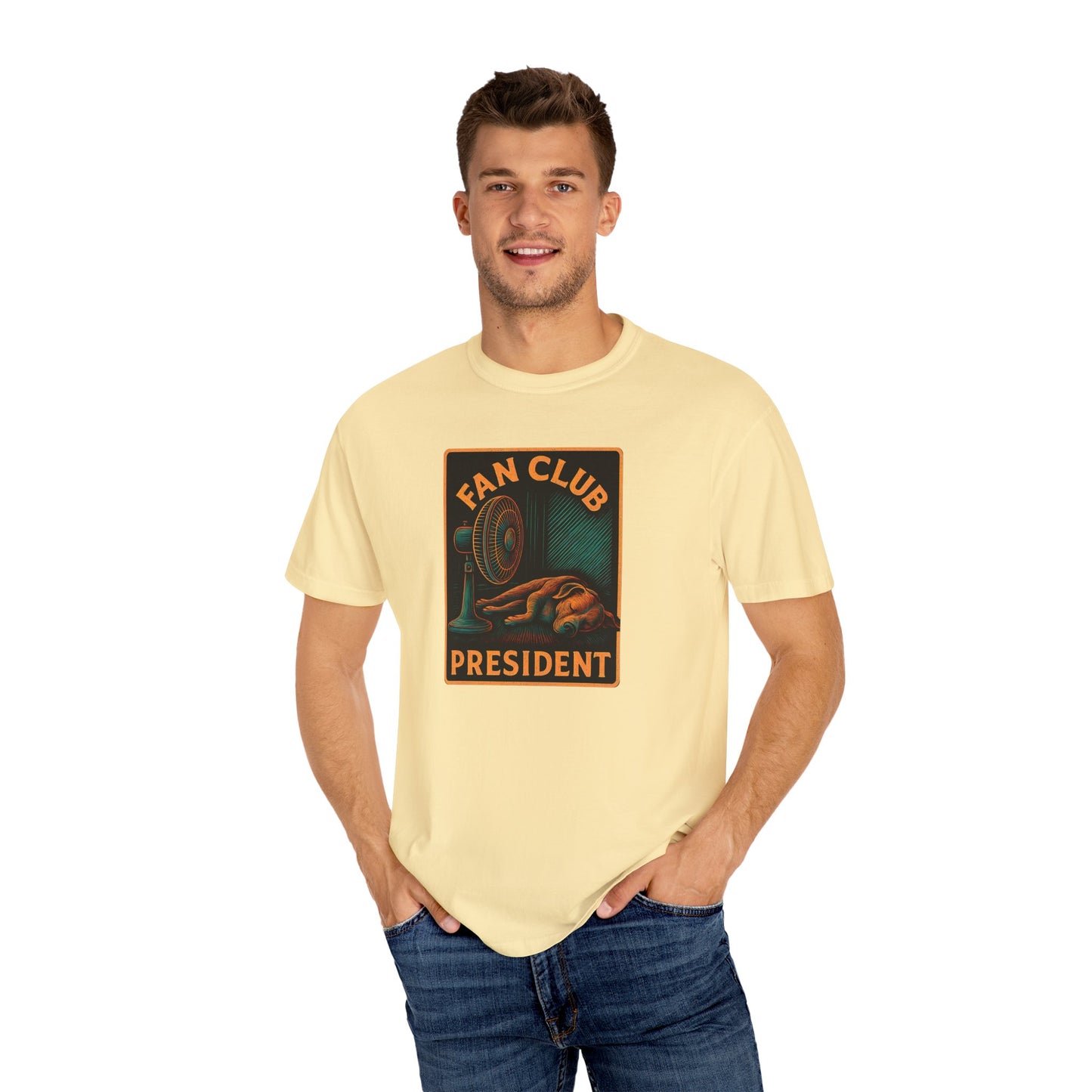 Fan Club President Unisex T-shirt, Garment-Dyed Tee, Unique Gift, Club Member Apparel, Casual Wear, Fan Merchandise