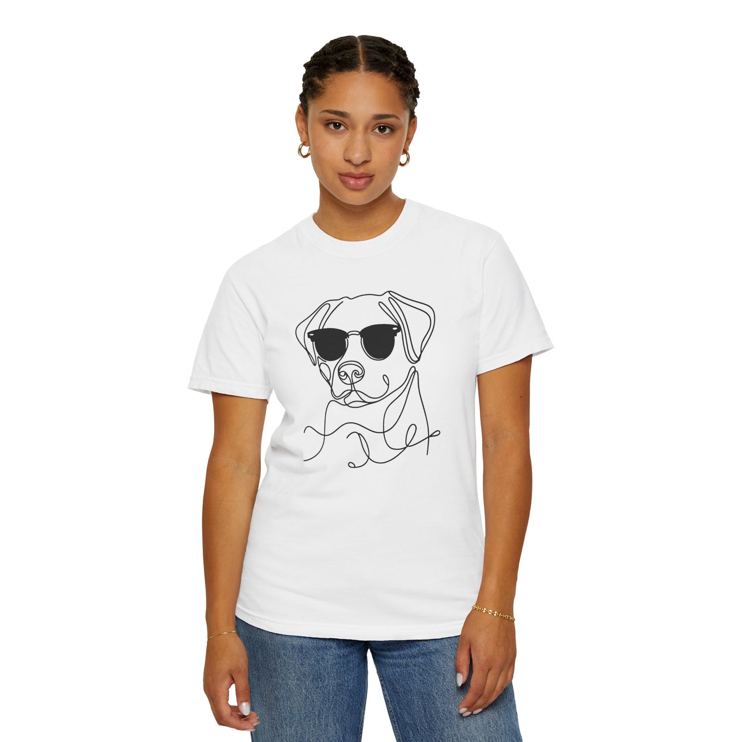 Cool Dog Line Art T-Shirt, Pet Lover Gift, Unisex Tee, Animal Lover Shirt, Casual Wear, Dog Mom Gift, Birthday Present, Dog Themed Apparel