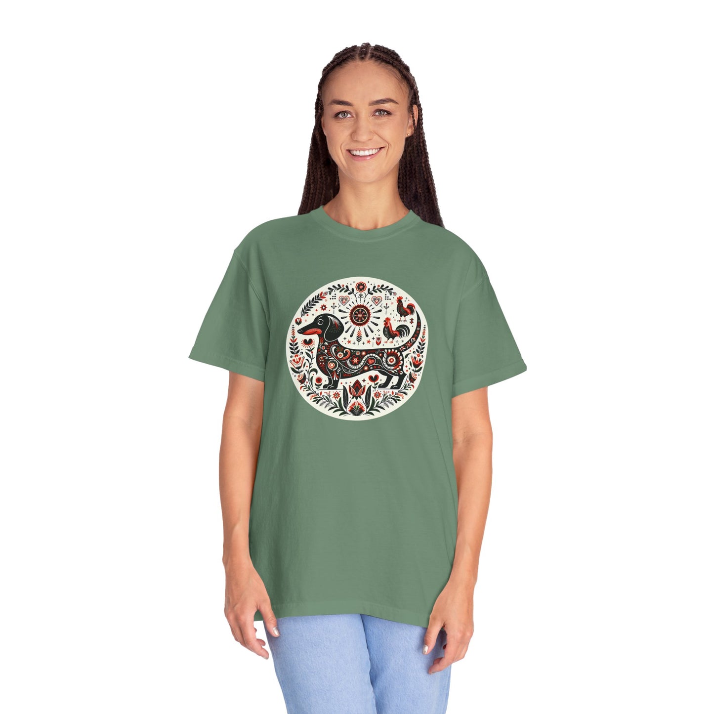 Artistic Animal Print T-Shirt - Unisex Garment-Dyed Tee for Nature Lovers, Festivals, Boho Style, Gift Idea, Everyday Wear