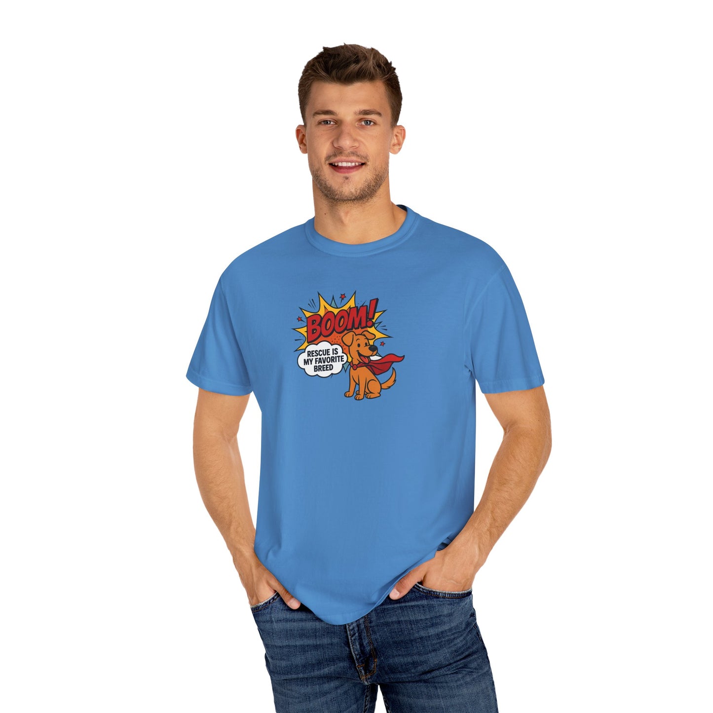 Superhero Dog Rescue T-Shirt | Fun Graphic Tee, Gift for Dog Lovers, Casual Wear, Pet Lover Shirt, Birthday Present, Animal Apparel