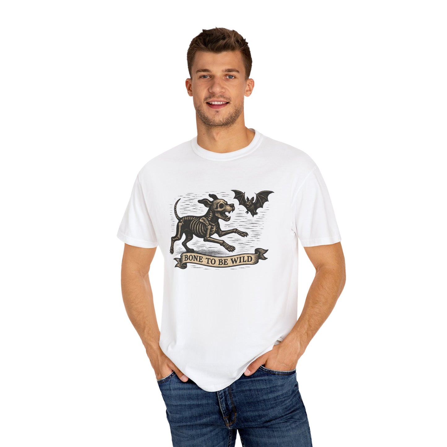 Bone To Be Wild Dog T-Shirt, Unisex Pet Lover Shirt, Halloween Tee, Funny Dog Apparel, Gift for Animal Lovers