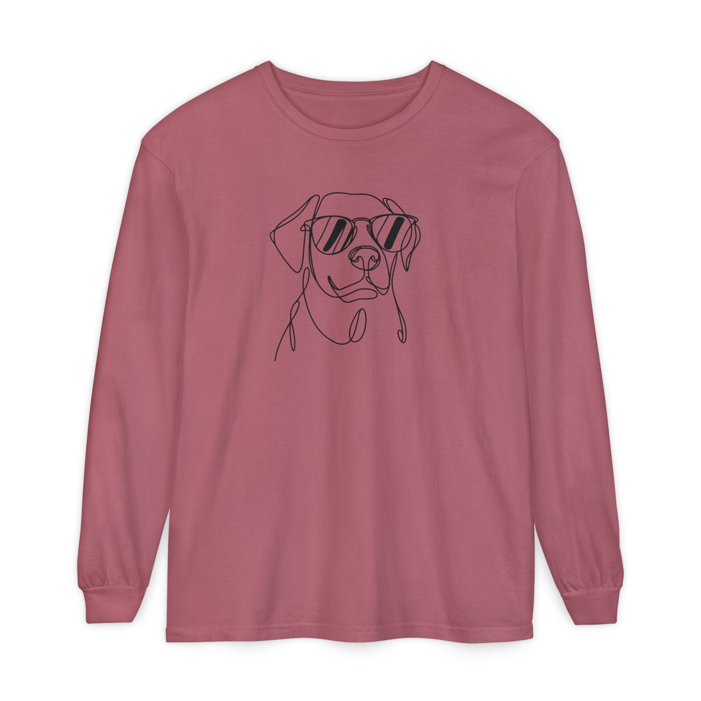 Cool Dog Long Sleeve T-Shirt | Unisex Garment-Dyed Tee