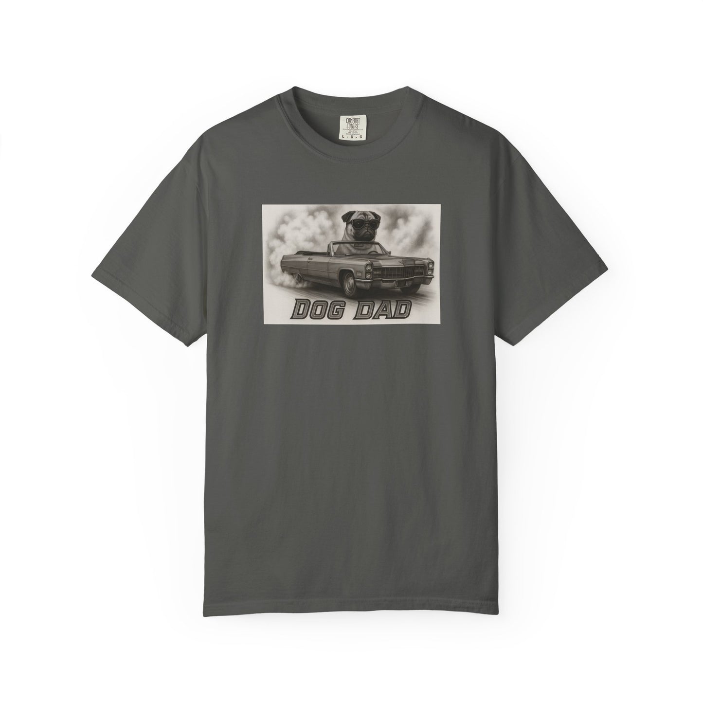 Dog Dad -Pug - Cool Dogs in Cool Cars T-Shirt Collection | Funny Dog Lover Apparel for Men