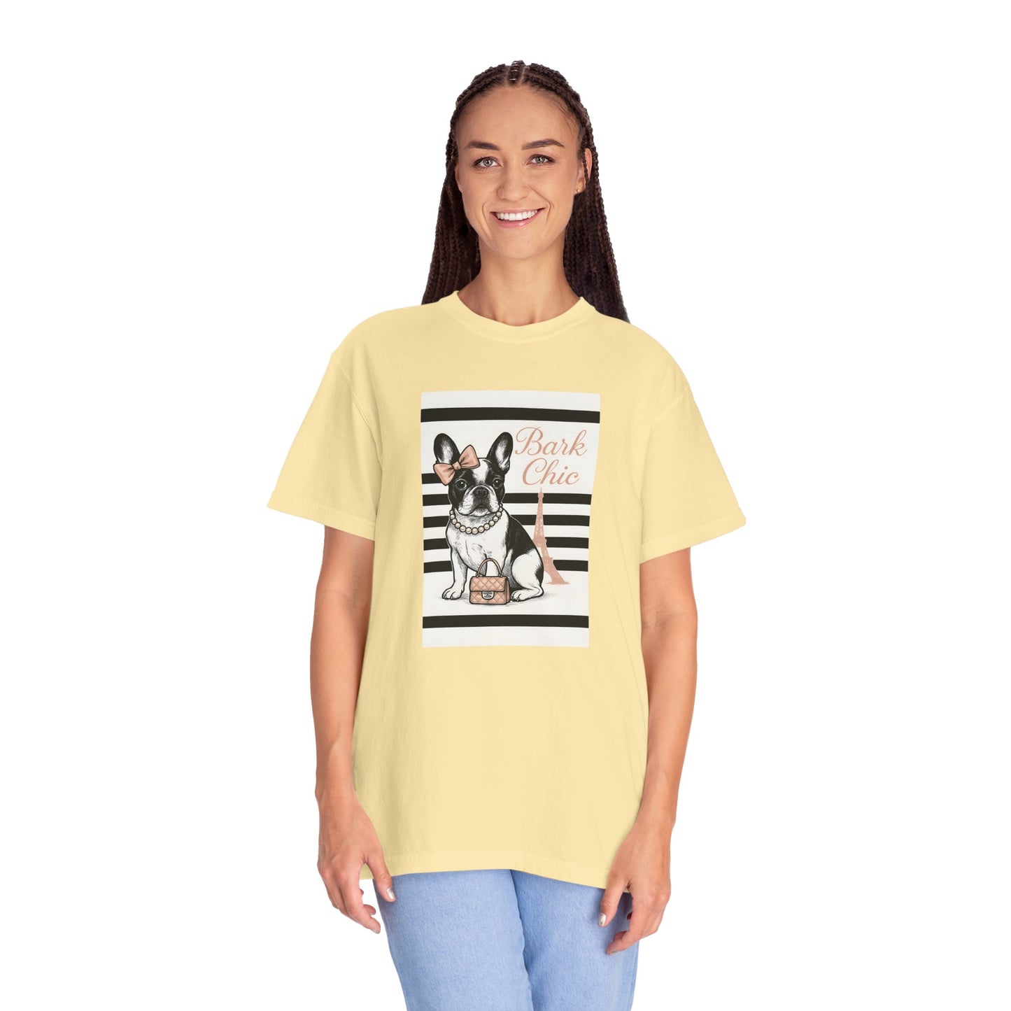 Chic Dog Lover T-shirt, Bark Chic Tee, Unisex Graphic Shirt, Pet Lover Gift, Comfortable Everyday Wear, Cute Animal Apparel