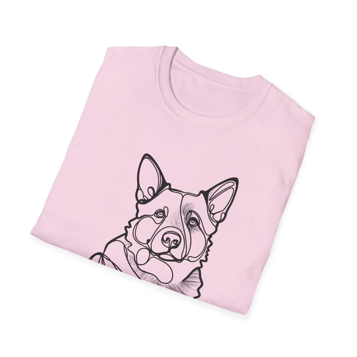 🖤 True Grit – Blue Heeler Line Art Tee – Minimalist Dog Outline Design