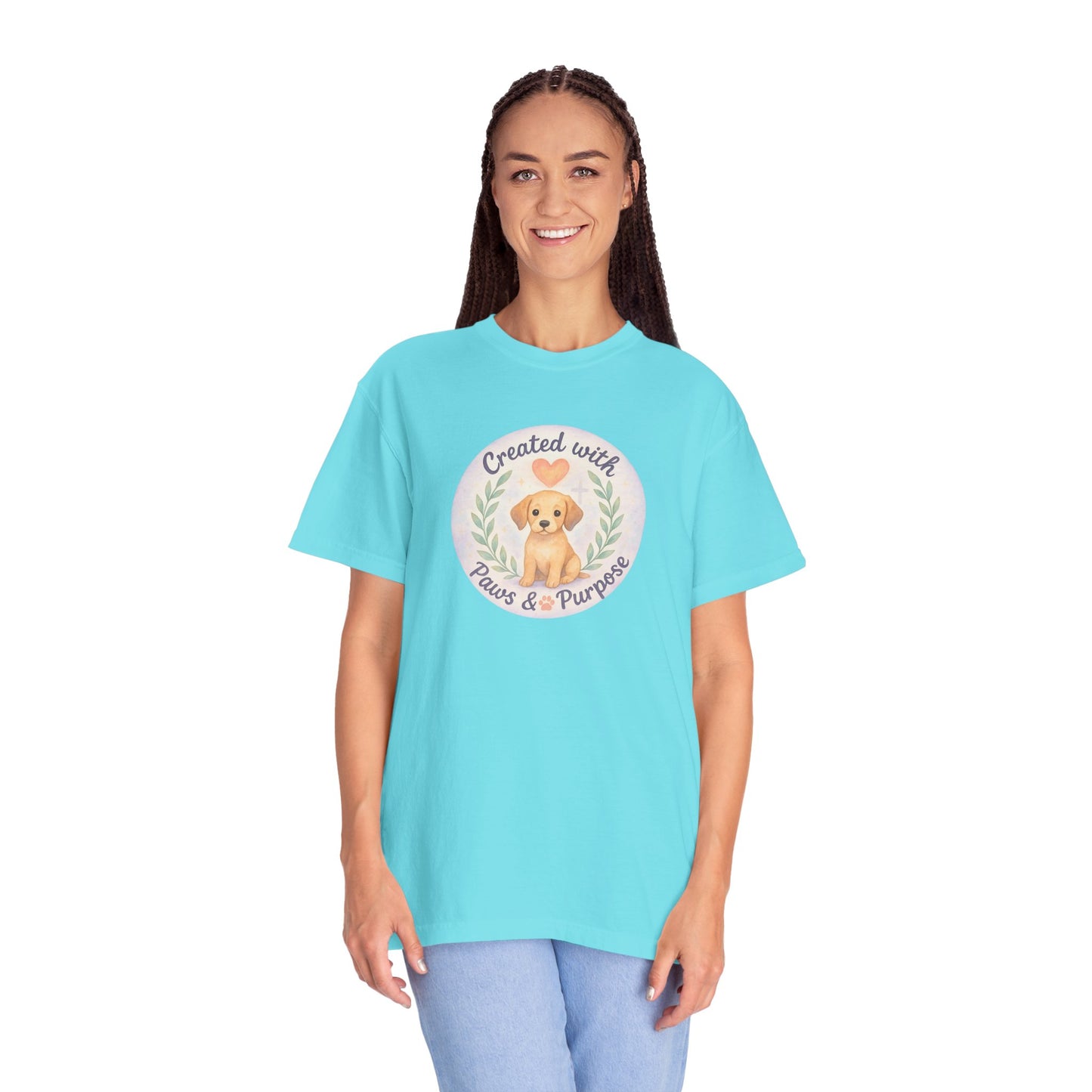 Created with Paws & Purpose T-Shirt, Pet Lover Gift, Dog Lover Apparel, Animal Rescue Support, Unique Gifts for Dog Owners