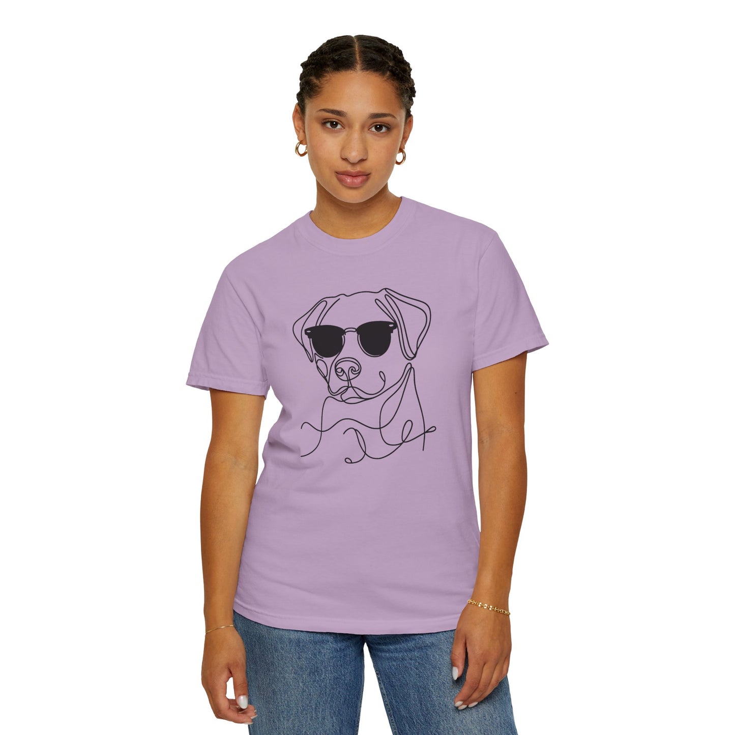 Cool Dog Line Art T-Shirt, Pet Lover Gift, Unisex Tee, Animal Lover Shirt, Casual Wear, Dog Mom Gift, Birthday Present, Dog Themed Apparel