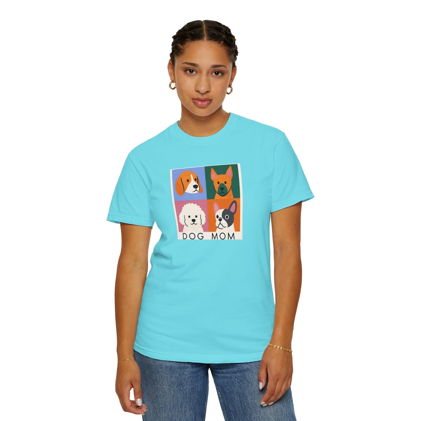Dog Mom T-shirt - Unisex Garment-Dyed Tee for Dog Lovers