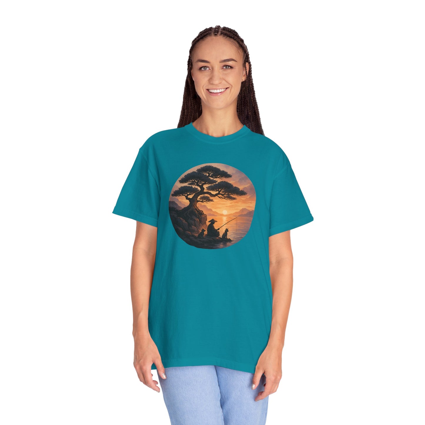 Vintage Sunset Fisherman Unisex T-shirt
