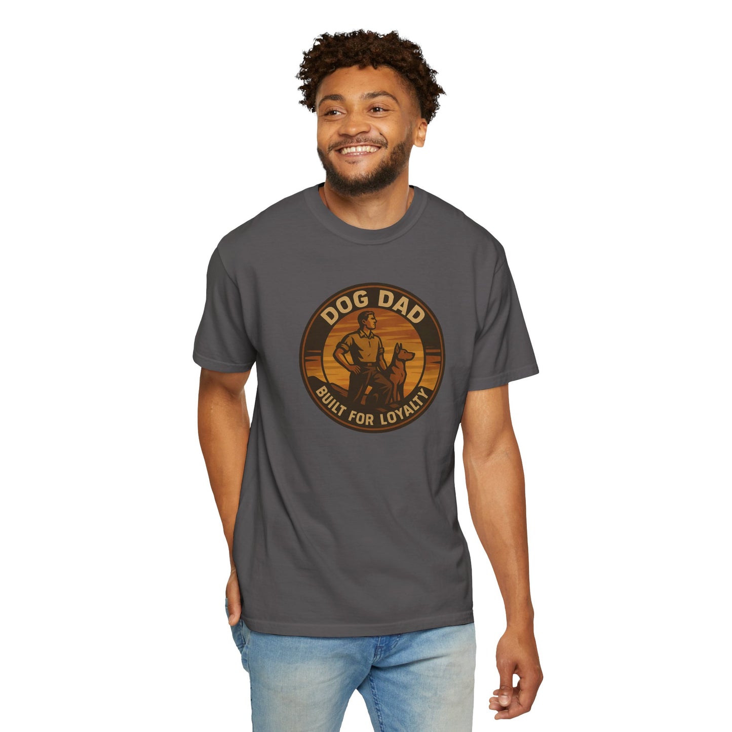 Dog Dad Garment-Dyed T-Shirt, Perfect for Pet Lovers, Gifts for Father's Day, Casual Wear, Outdoor Activities