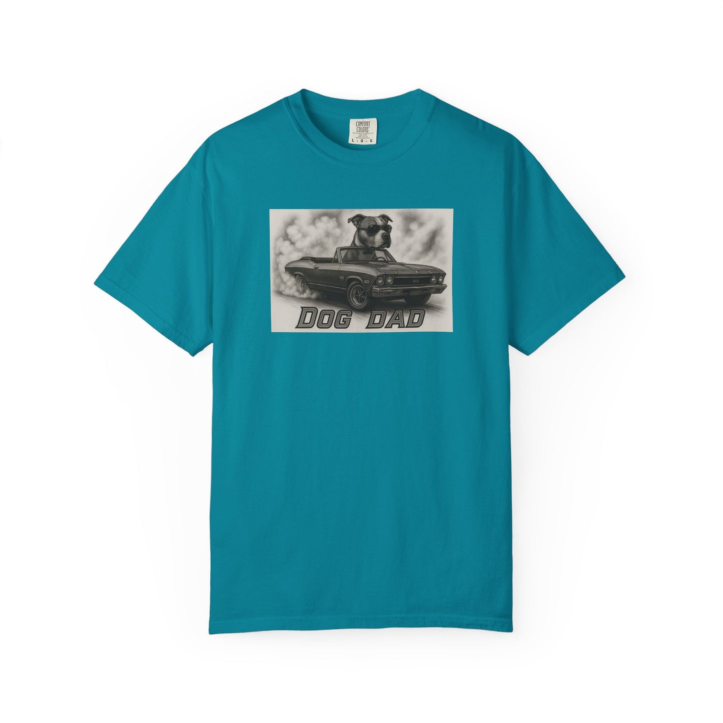 Dog Dad - American Staffordshire Terrier - Cool Dogs in Cool Cars T-Shirt Collection | Funny Dog Lover Apparel for Men