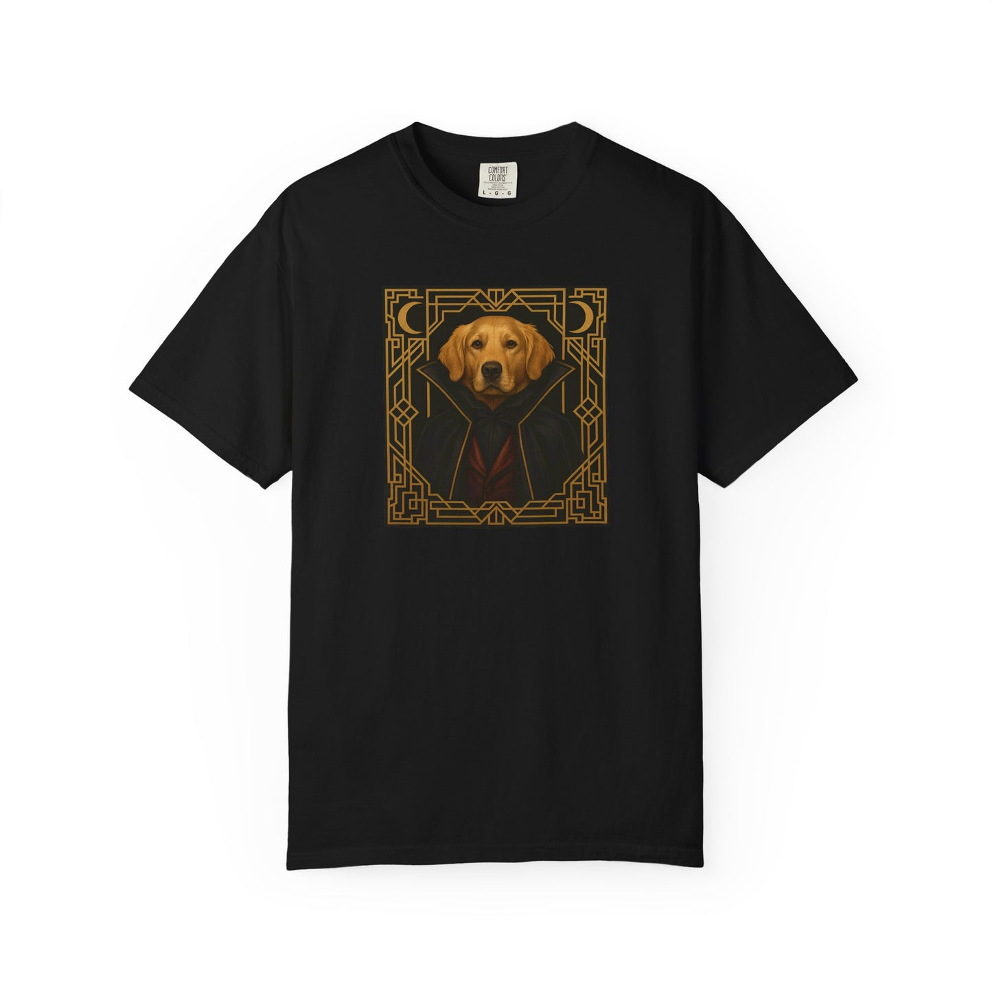 Garment-Dyed T-shirt - Golden Retriever Vampire, Dogcula