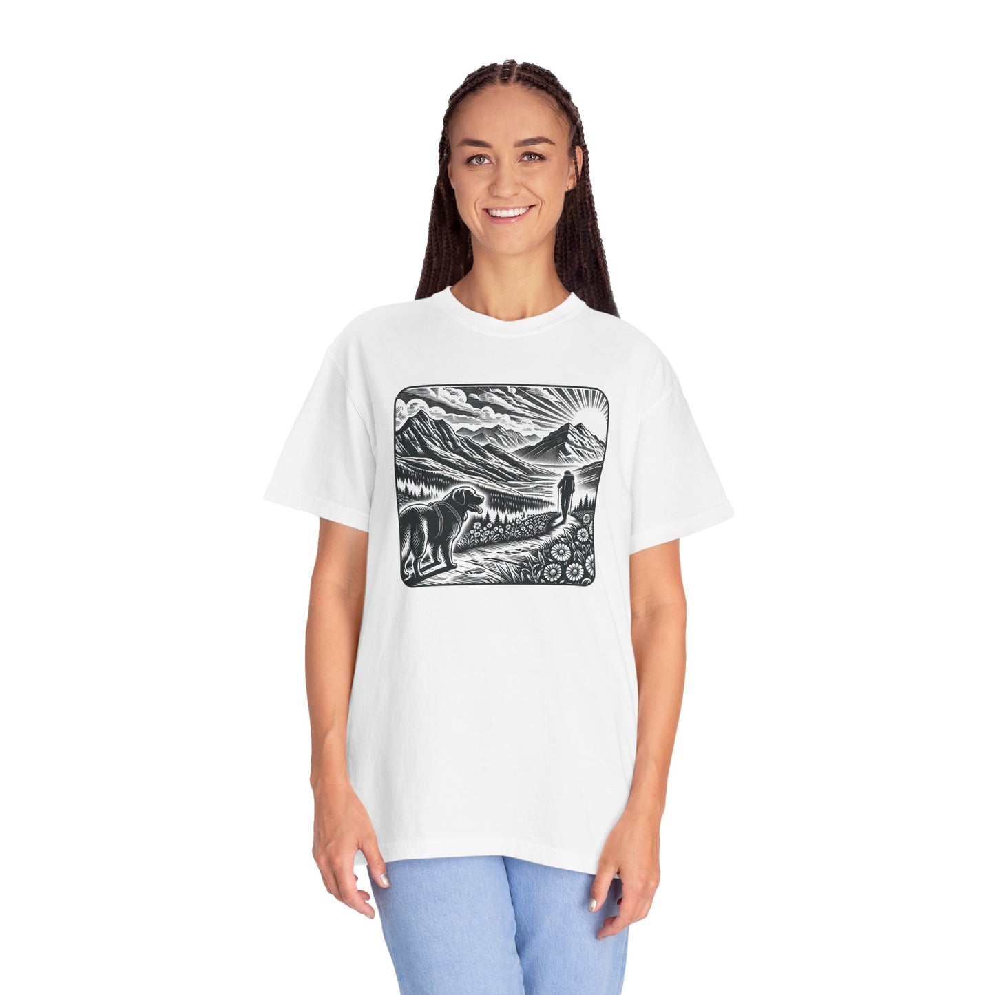 Hiker Unisex Garment-Dyed T-Shirt with Nature Design - Perfect for Outdoor Lovers