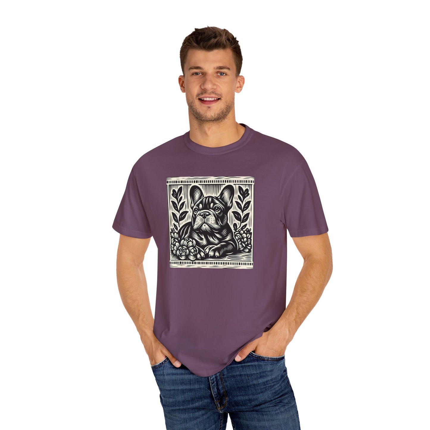 French Bulldog Vintage Graphic T-Shirt - Unisex Garment-Dyed Tee