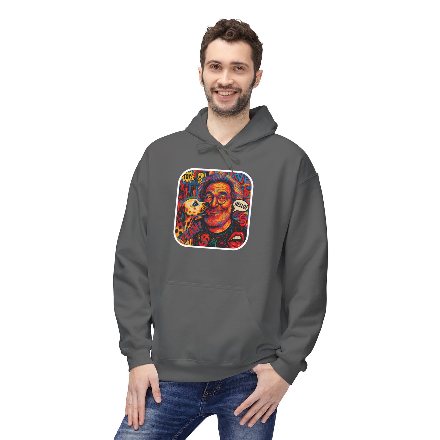 Hoodie - Jerry Garcia and a Dog Pop Art Poster Design