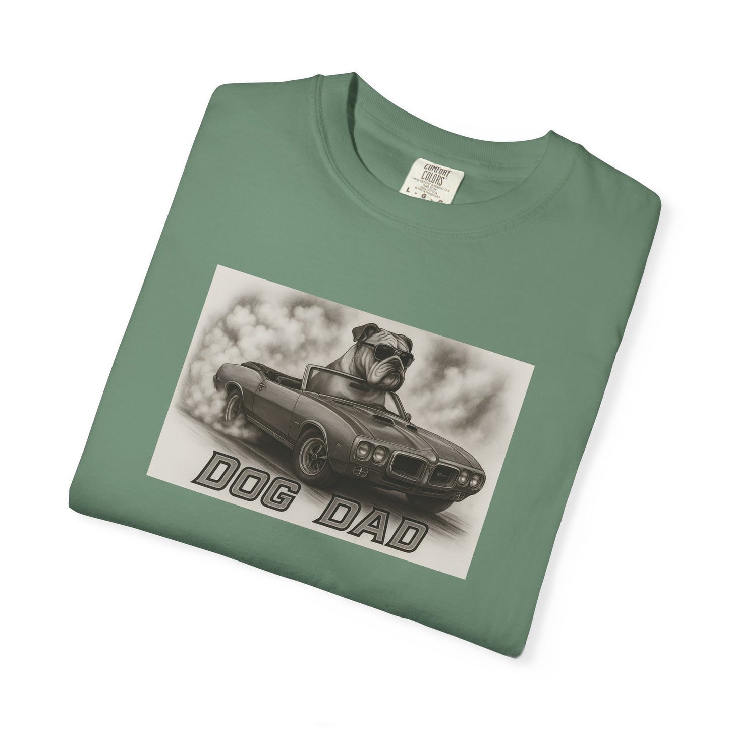 Dog Dad - Bulldog - Cool Dogs in Cool Cars T-Shirt Collection | Funny Dog Lover Apparel for Men
