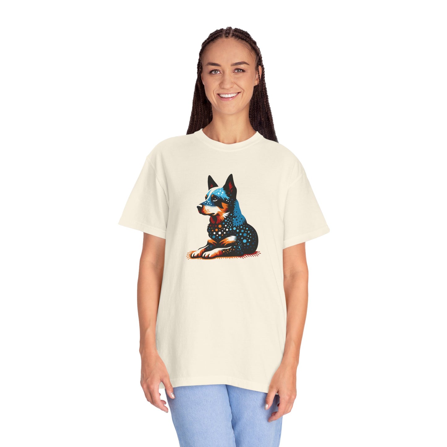 Vintage Blue Heeler Art Unisex Garment-Dyed T-shirt - Pet Lover's Gift