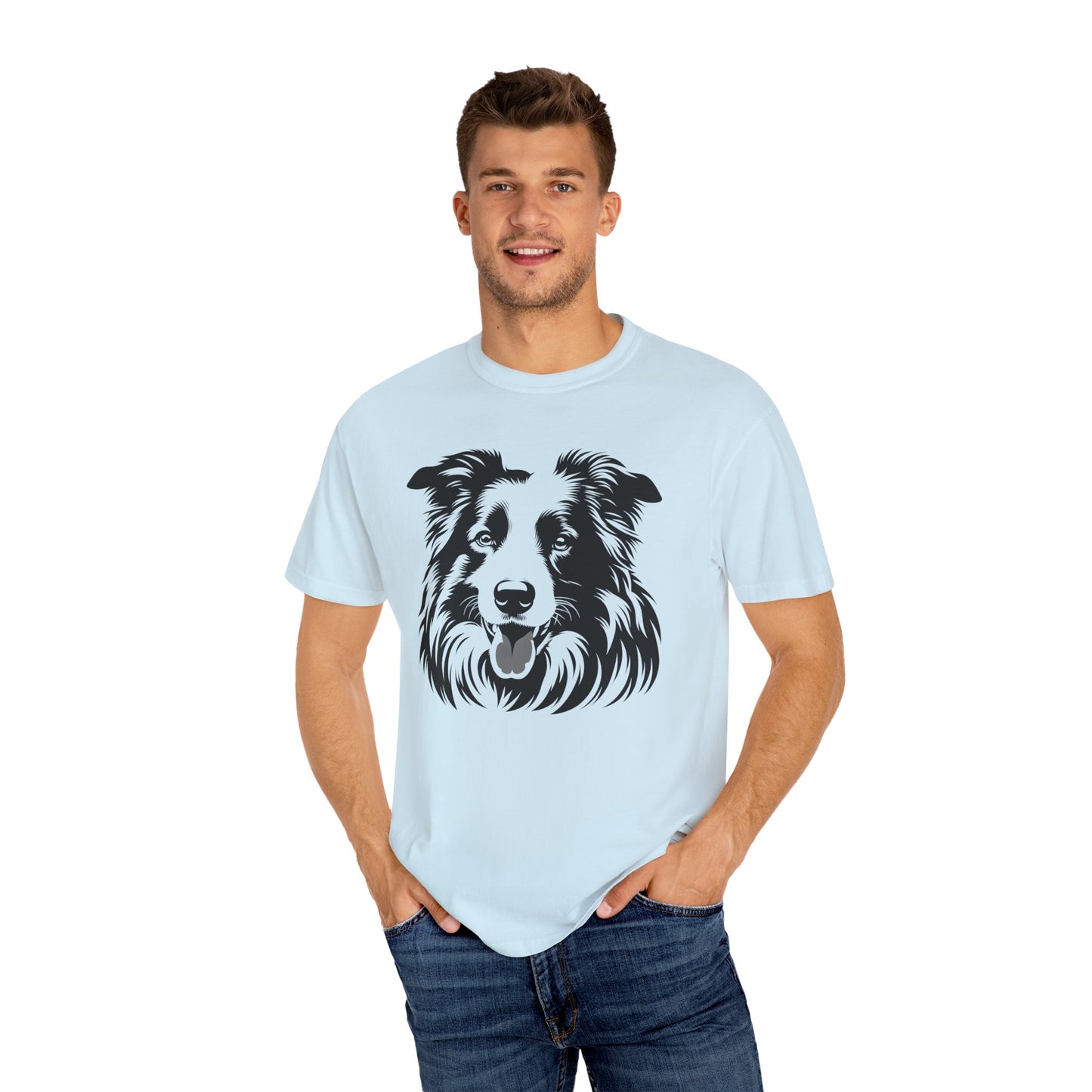 🖤 The Classic Collie – B/W Art Border Collie Tee - Perfect Gift for Dog Lovers