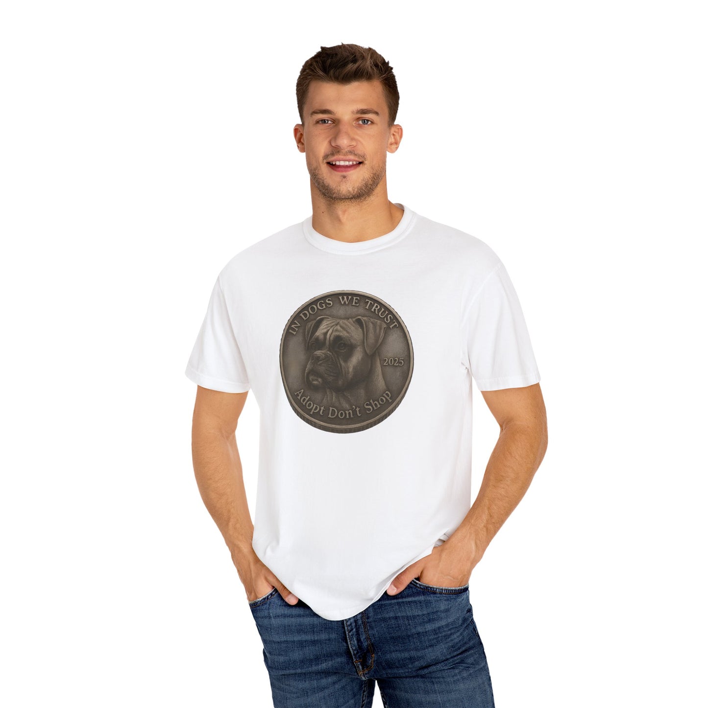Adopt Don't Shop State Coin T-Shirt Collection - Proud Dog Breed Illustrations