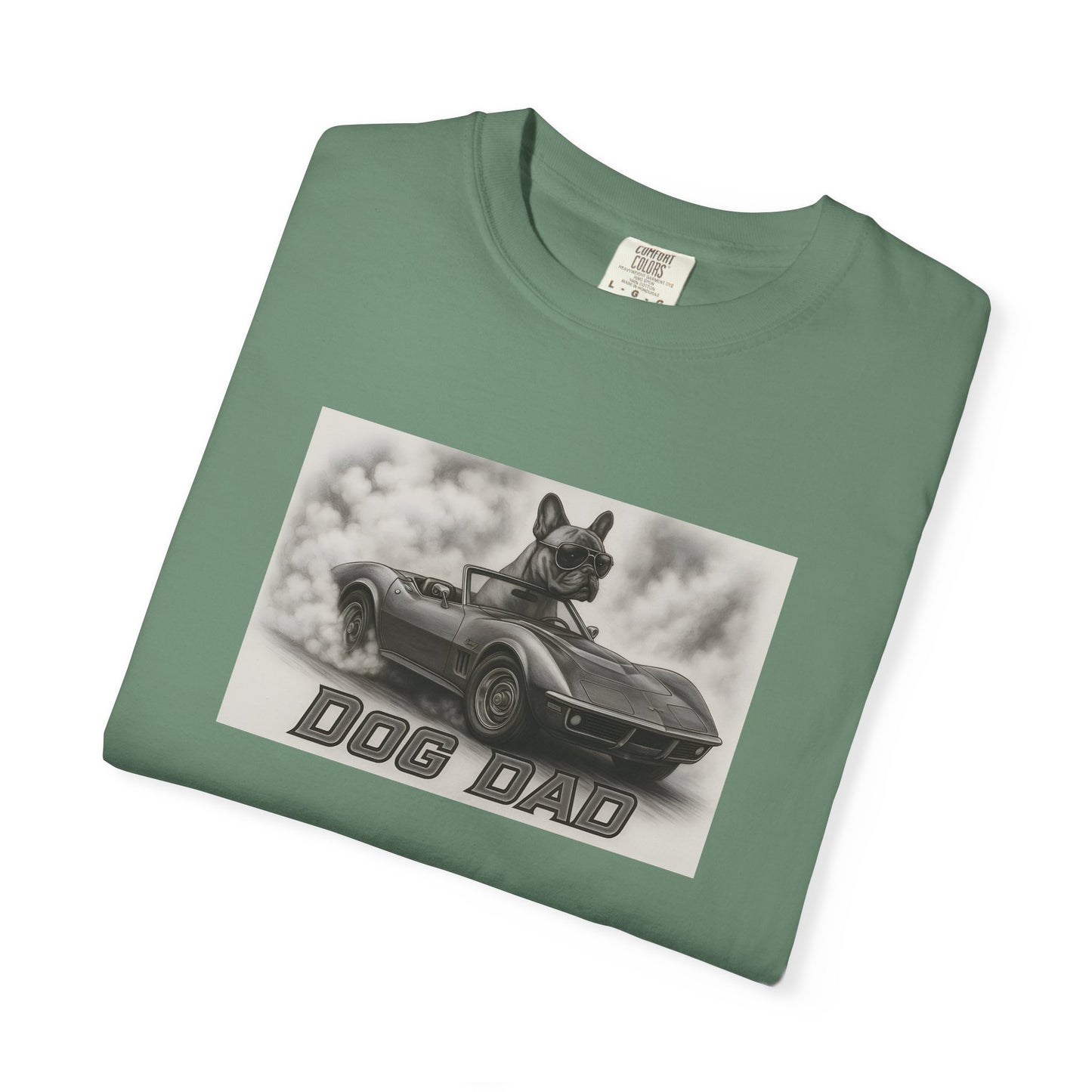 Dog Dad - French Bulldog - Cool Dogs in Cool Cars T-Shirt Collection | Funny Dog Lover Apparel for Men