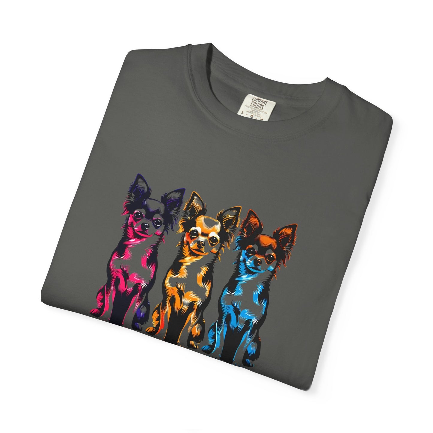 Colorful Chihuahua T-Shirt - Fun & Stylish Unisex Garment-Dyed Tee