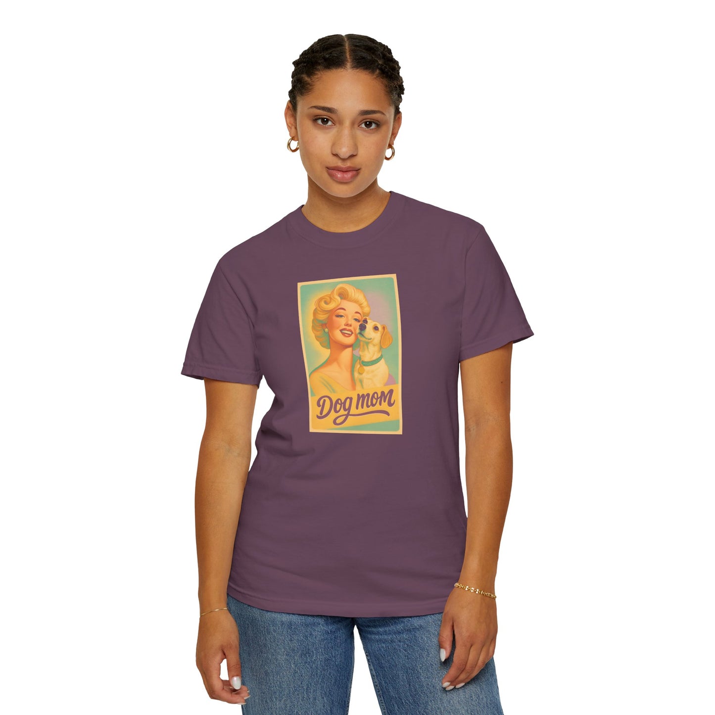 Vintage Dog Mom T-shirt - Unisex Garment-Dyed Tee for Dog Lovers