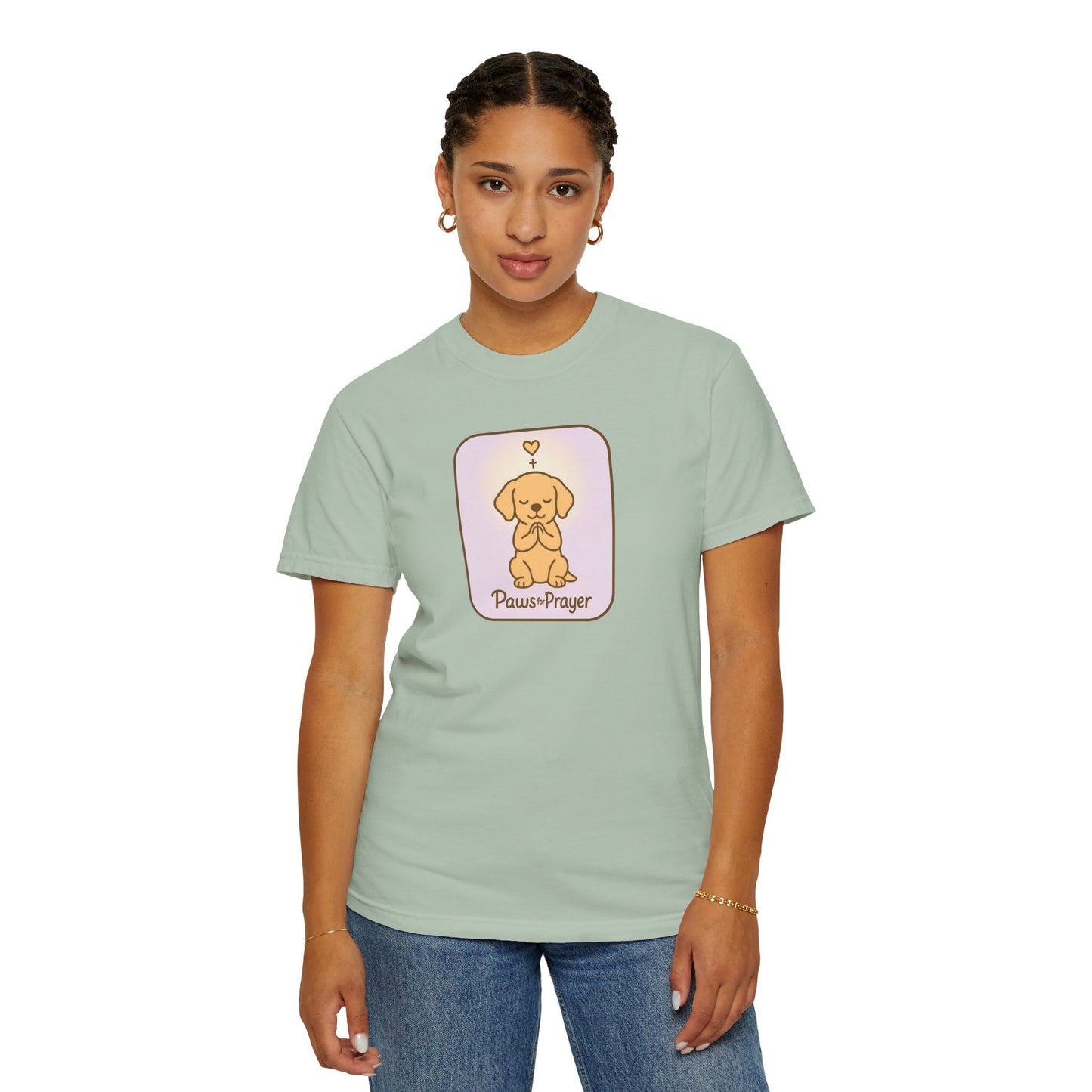 Prayerful Paws Unisex T-Shirt, Dog Lover Gift, Cute Pet Tee, Animal Prayer Shirt, Casual Animal Tees, Gift for Dog Owners
