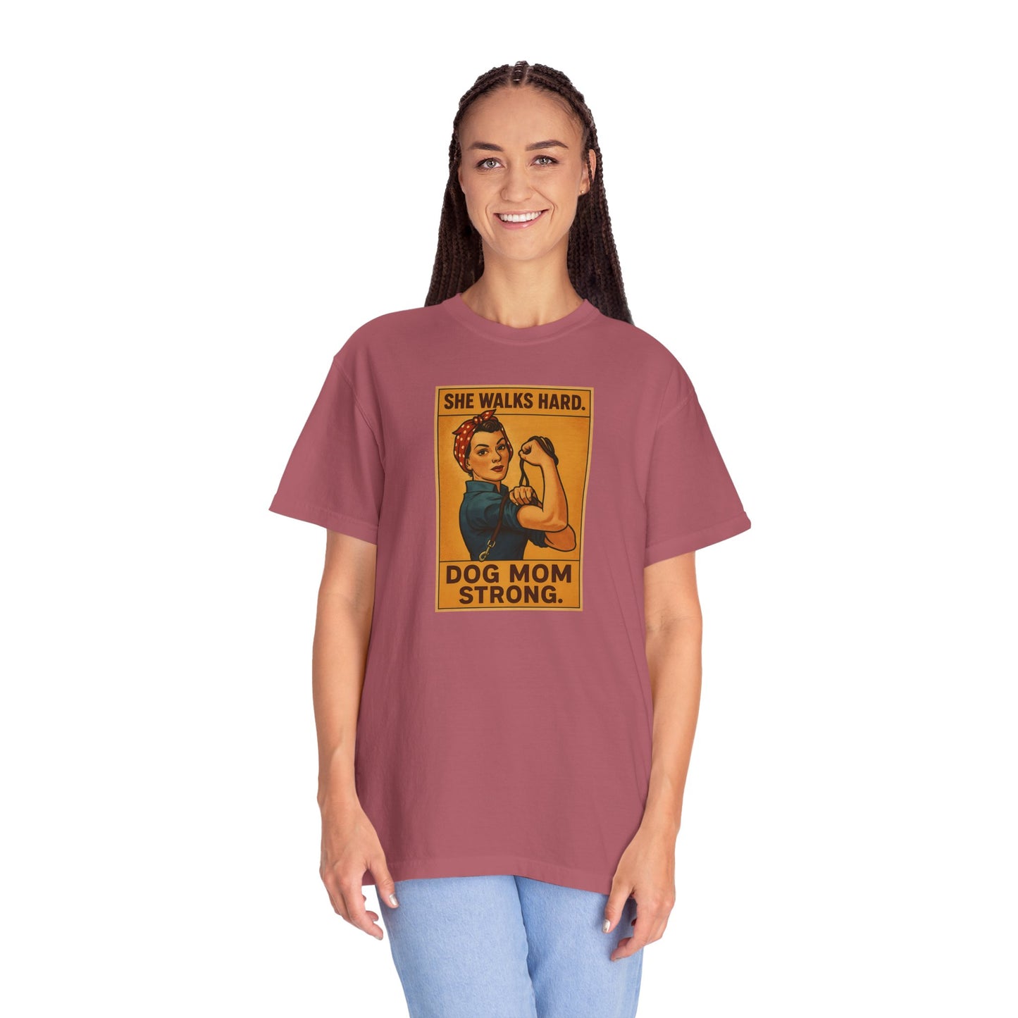Dog Mom Strong T-Shirt, Gift for Dog Lovers, Cute Pet Owner Apparel, Makes A Great Dog Mom Gift, Unique Dog Mom Shirt