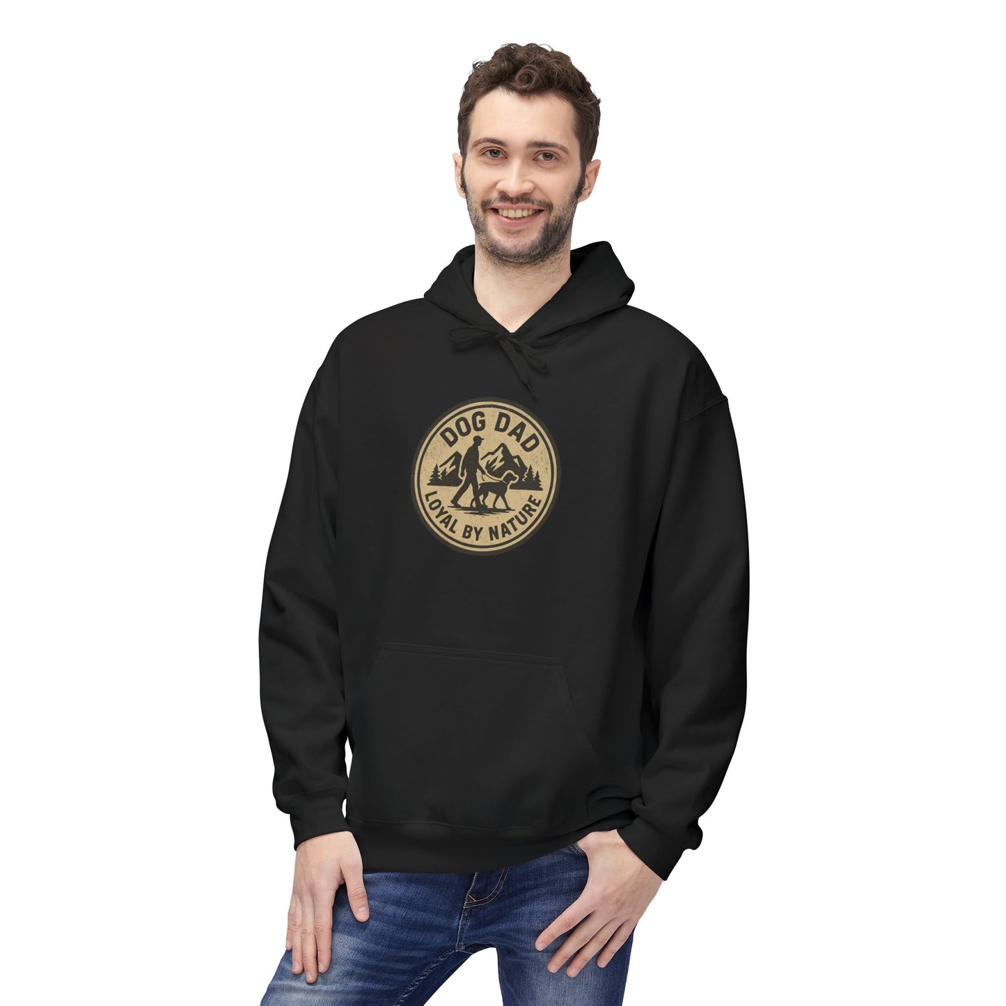 Dog Dad Fleece Hoodie, Unisex Softstyle Hooded Sweatshirt, Perfect Gift for Dog Lovers, Comfortable and Stylish