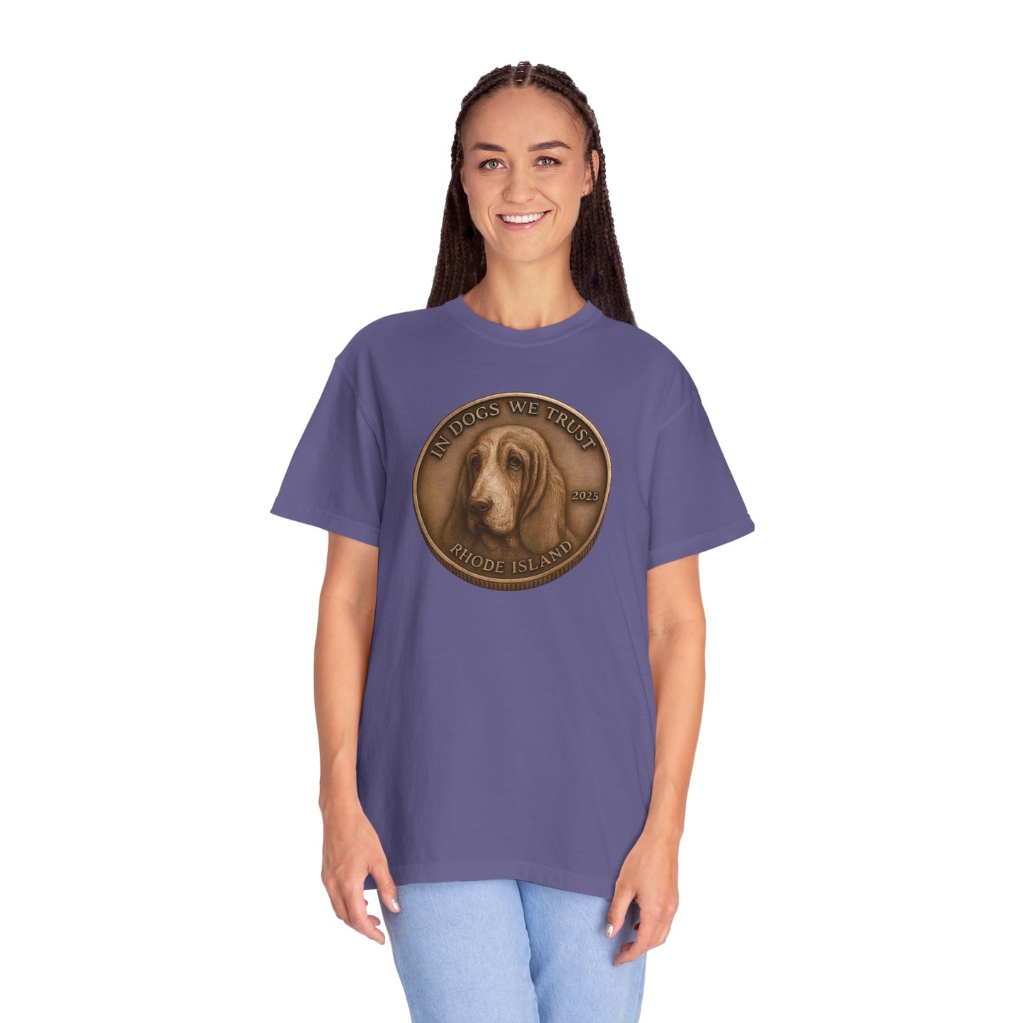 Rhode Island State Coin T-Shirt Collection - Proud Dog Breed Illustrations