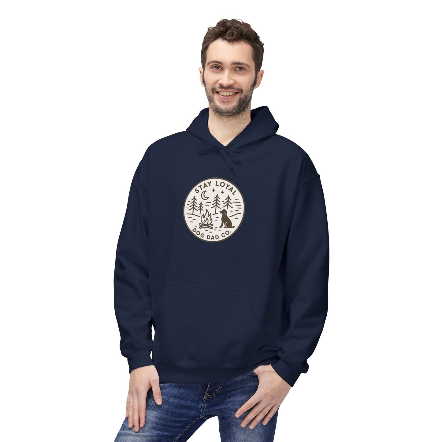 Dog Dad Fleece Hoodie, Unisex Softstyle Hooded Sweatshirt, Perfect Gift for Dog Lovers, Comfortable and Stylish