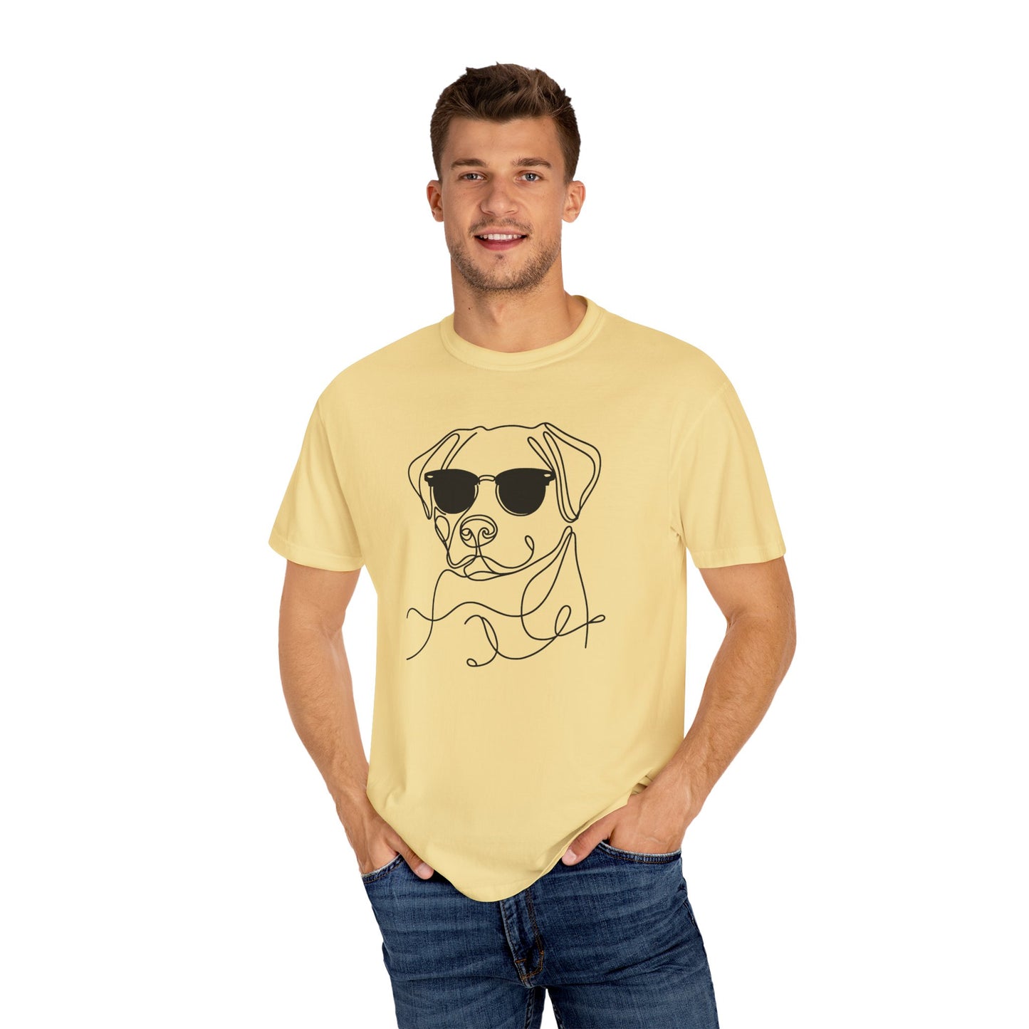 Cool Dog Line Art T-Shirt, Pet Lover Gift, Unisex Tee, Animal Lover Shirt, Casual Wear, Dog Mom Gift, Birthday Present, Dog Themed Apparel