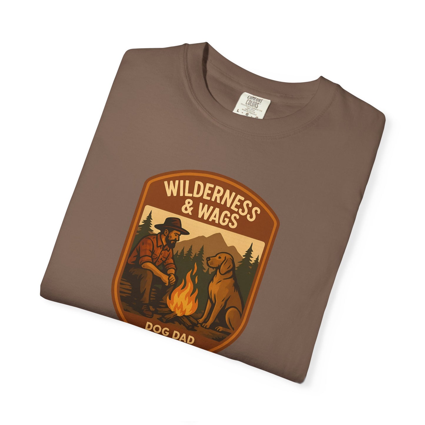 Wilderness & Wags Dog Dad Unisex T-Shirt, Dog Lover Gift, Camping Tee, Father’s Day Apparel, Nature-Inspired Shirt