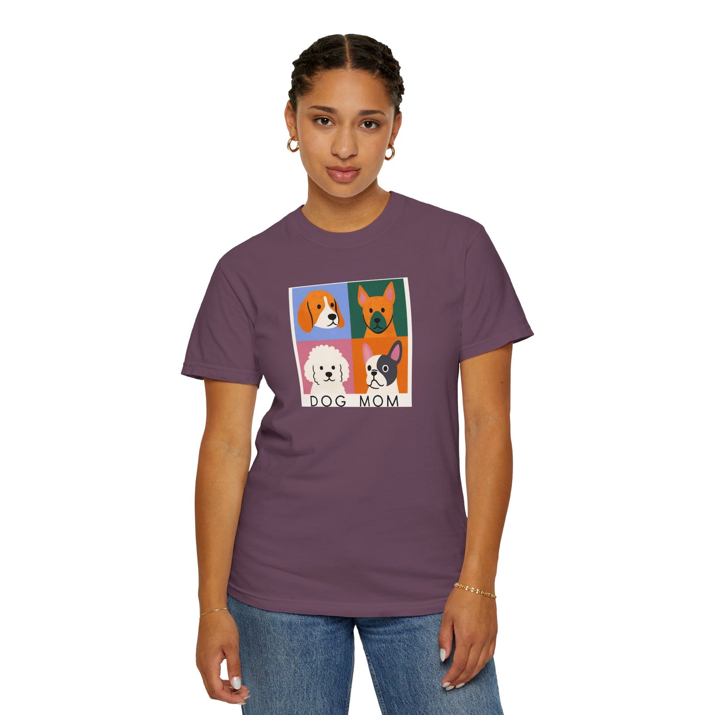 Dog Mom T-shirt - Unisex Garment-Dyed Tee for Dog Lovers