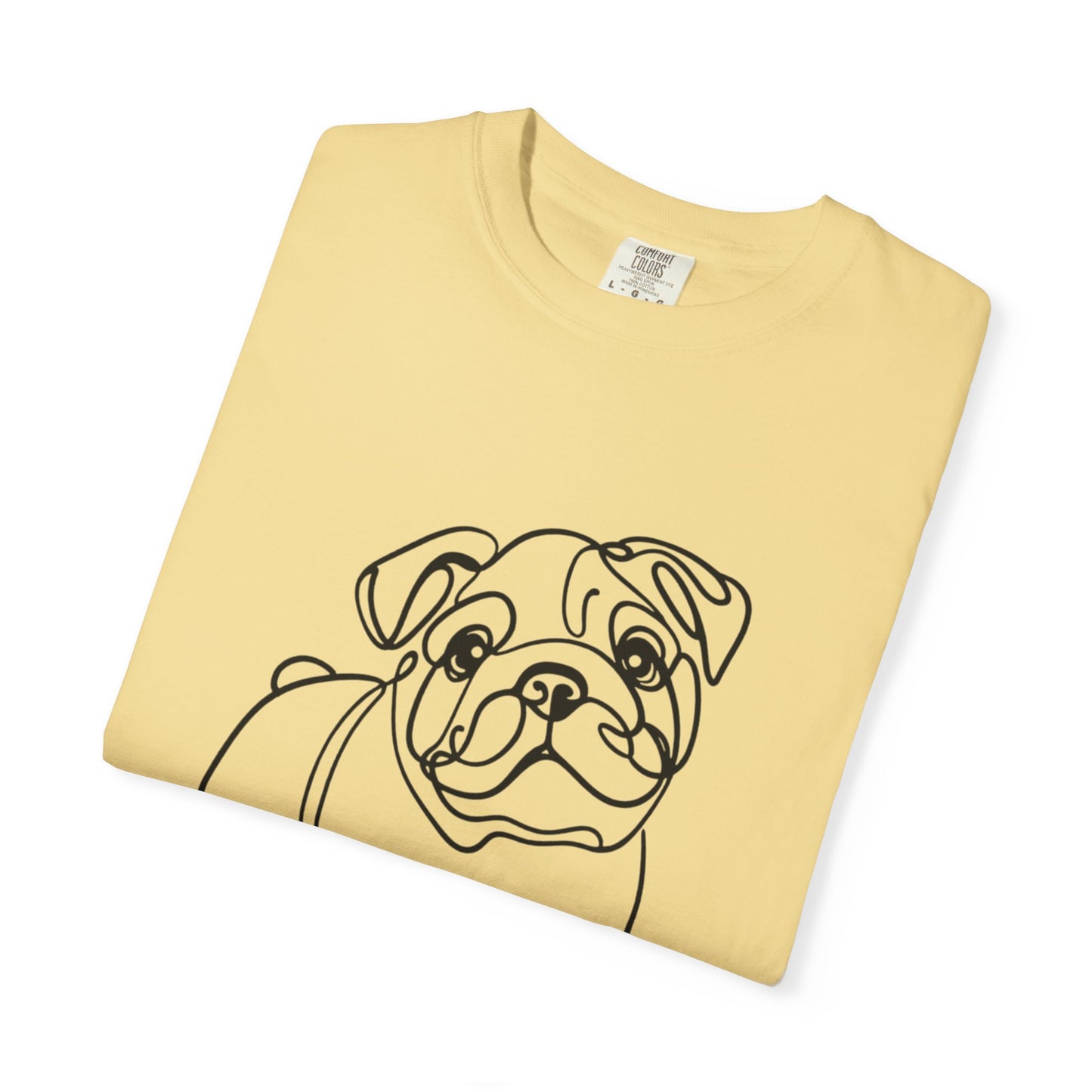 Unisex Garment-Dyed T-shirt with Minimalist Bulldog Design